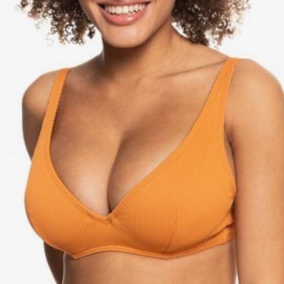 ROXY BIKINI TOP SIZE SMALL IN A D CUP HAS REMOVABLE PADS  WITH ADJUSTABLE STRAPS - Picture 4 of 14